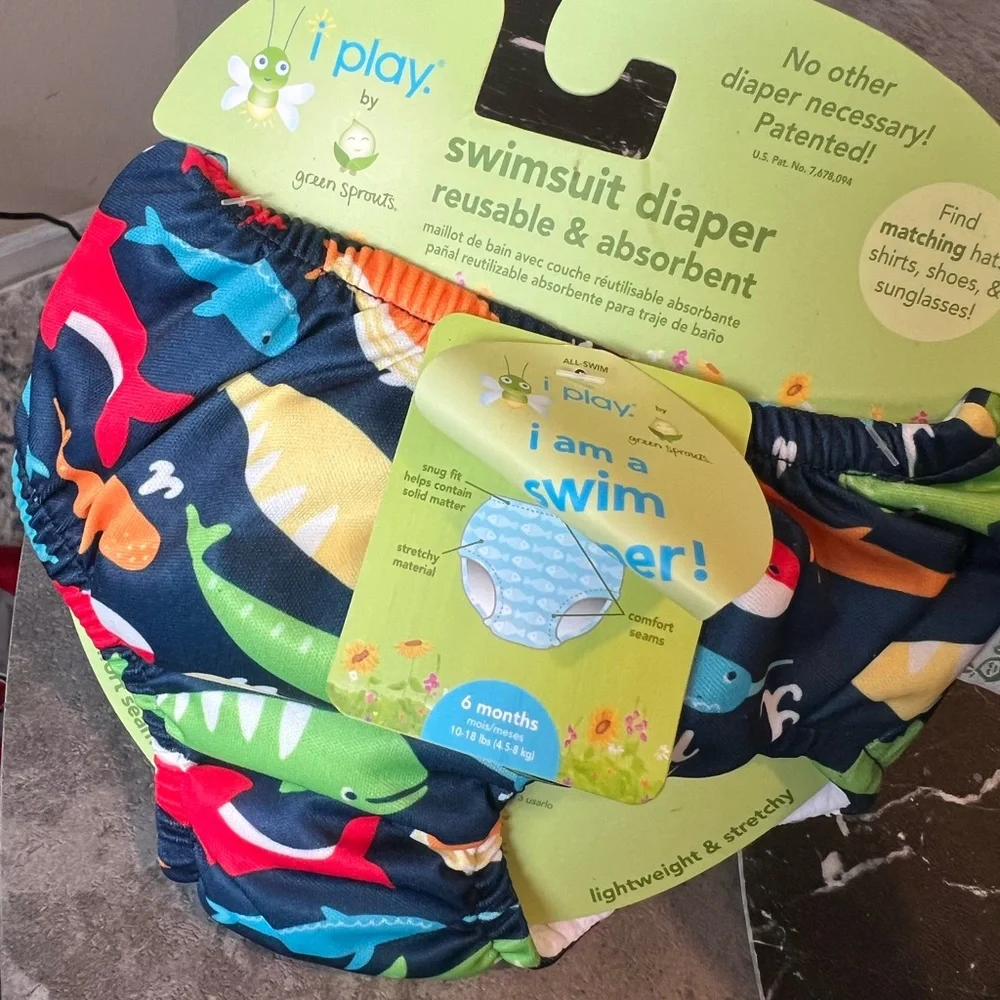 Swimsuit Diaper - Colorful Dinosaur Print